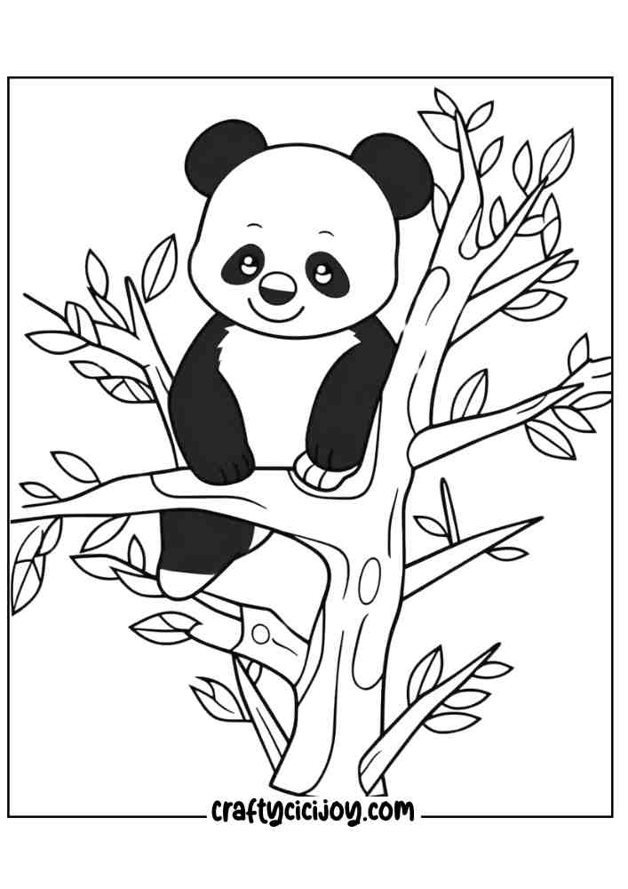 Cute Panda Coloring Page 34