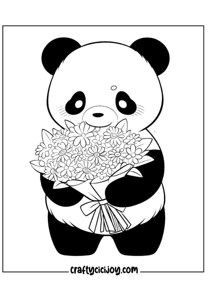 Cute Panda Coloring Page 36