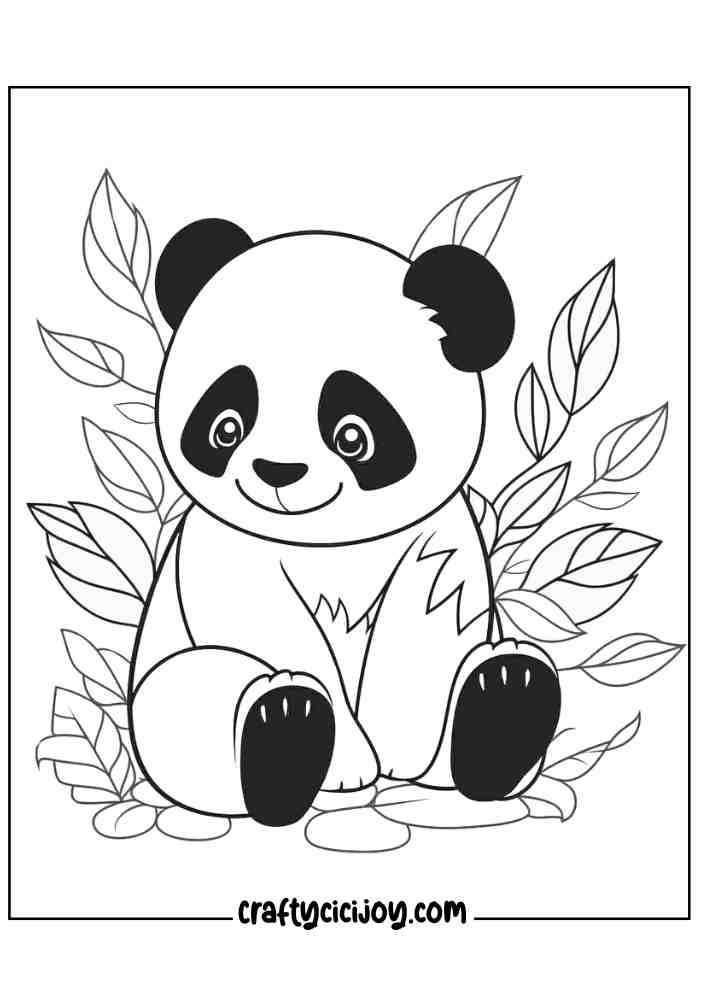 Cute Panda Coloring Page 37