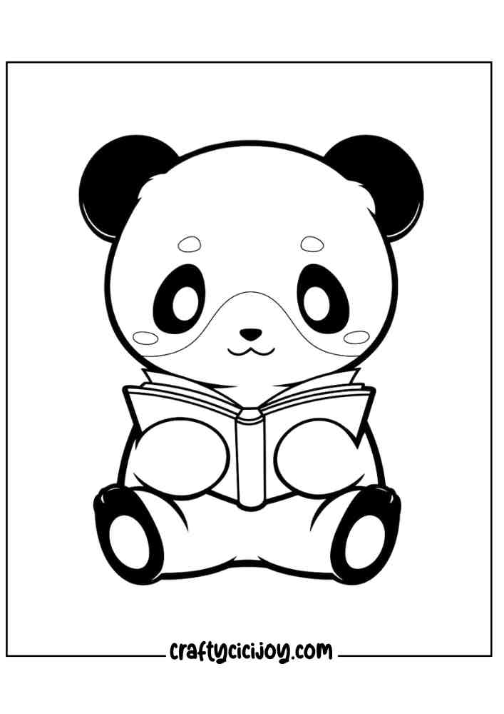 Cute Panda Coloring Page