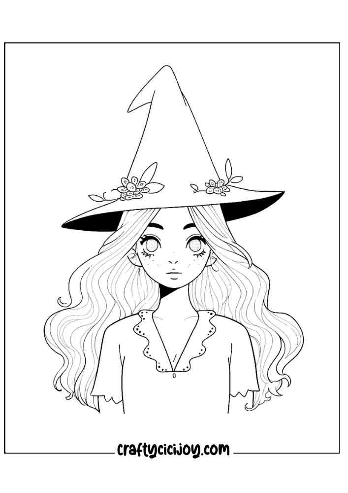Easy Witch Coloring Pages 10