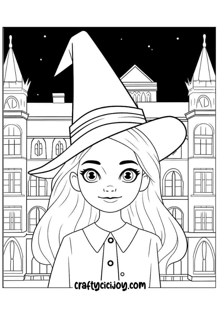 Easy Witch Coloring Pages 11
