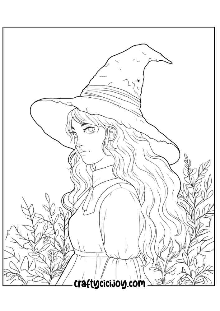 Easy Witch Coloring Pages 13
