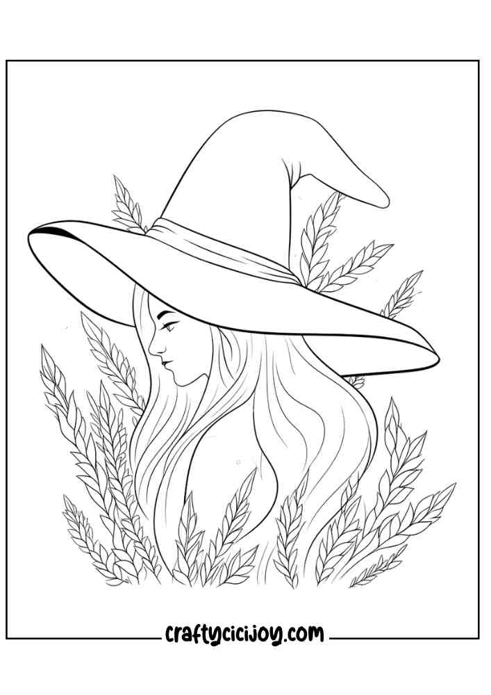 Easy Witch Coloring Pages 14