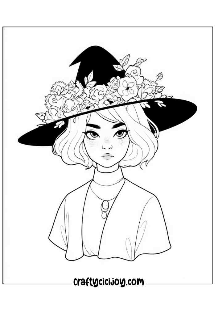 Easy Witch Coloring Pages 17