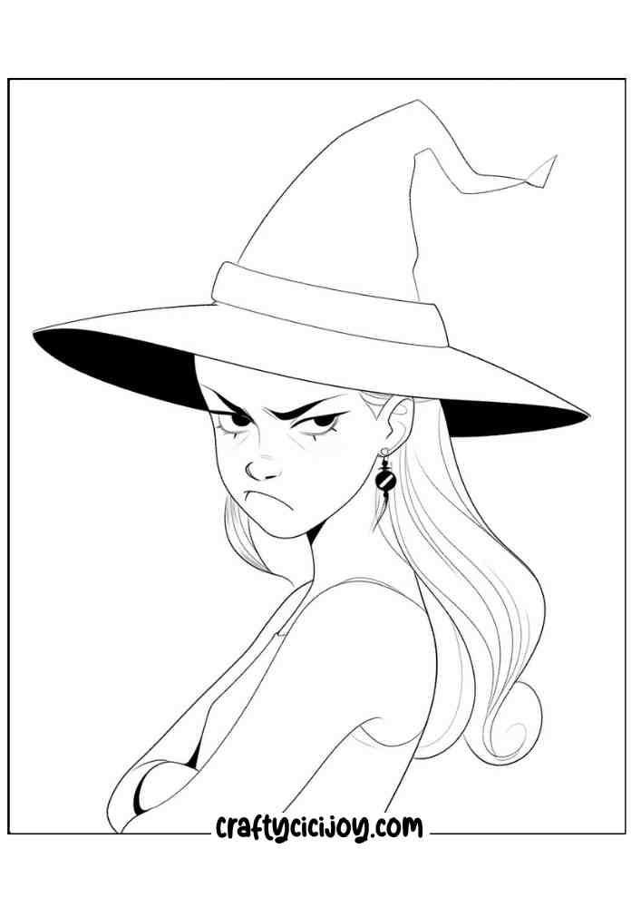 Easy Witch Coloring Pages 20