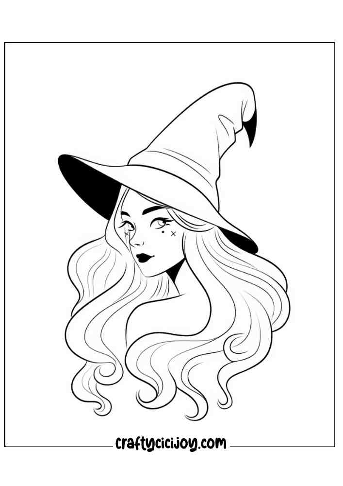 Easy Witch Coloring Pages 21