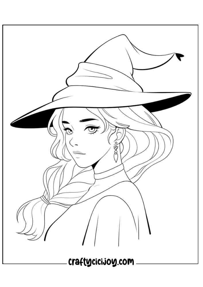 Easy Witch Coloring Pages 23