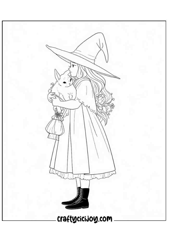 Easy Witch Coloring Pages 25