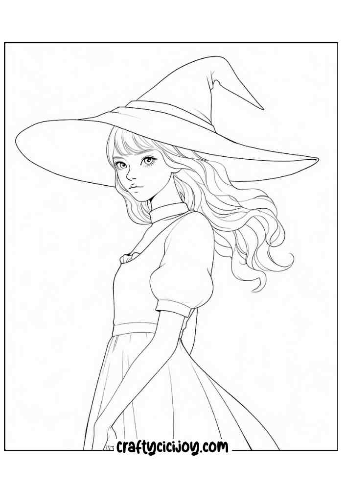 Easy Witch Coloring Pages 27
