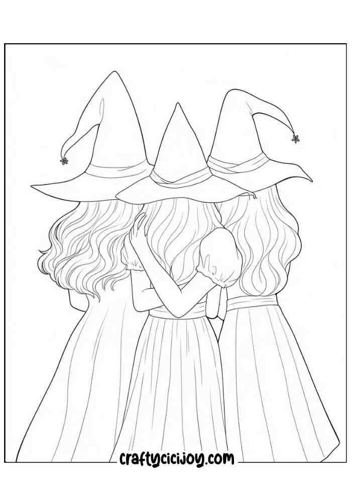 Easy Witch Coloring Pages 29