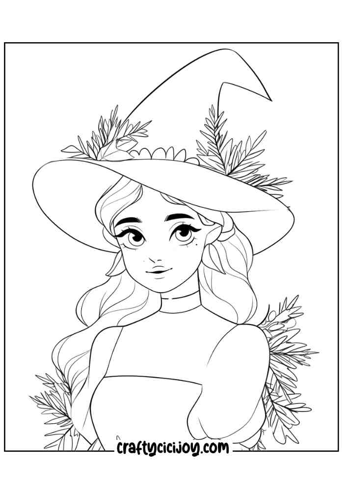 Easy Witch Coloring Pages 30