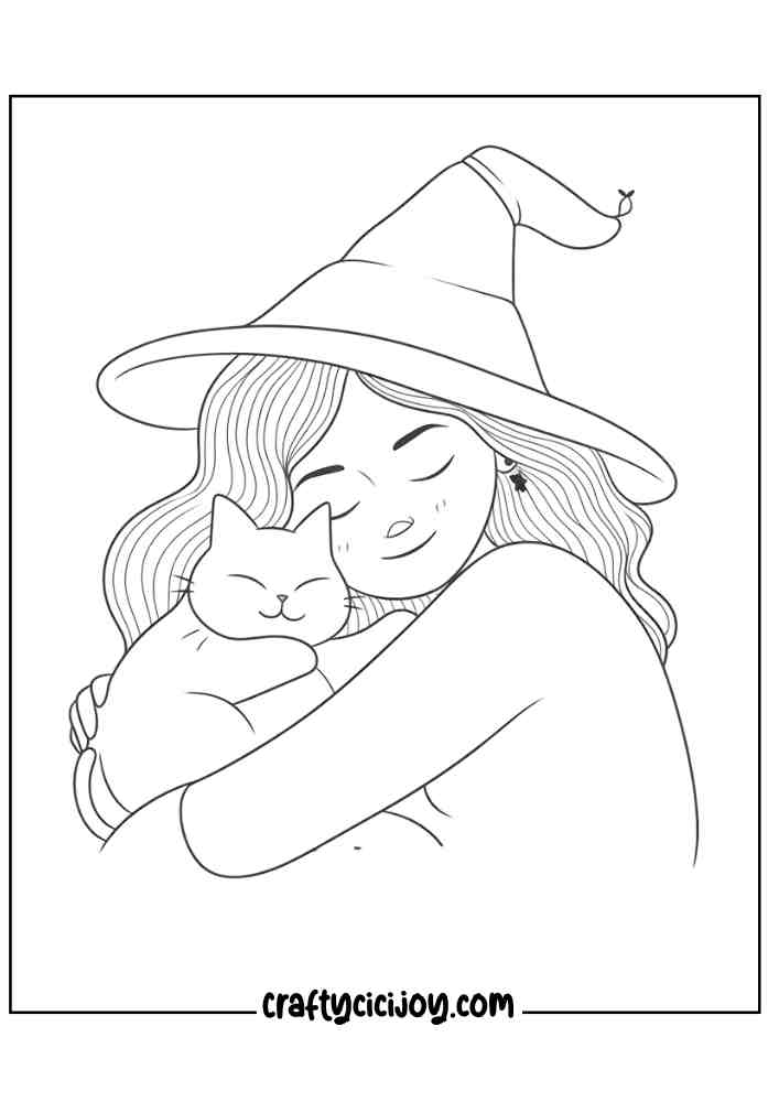 Easy Witch Coloring Pages 33