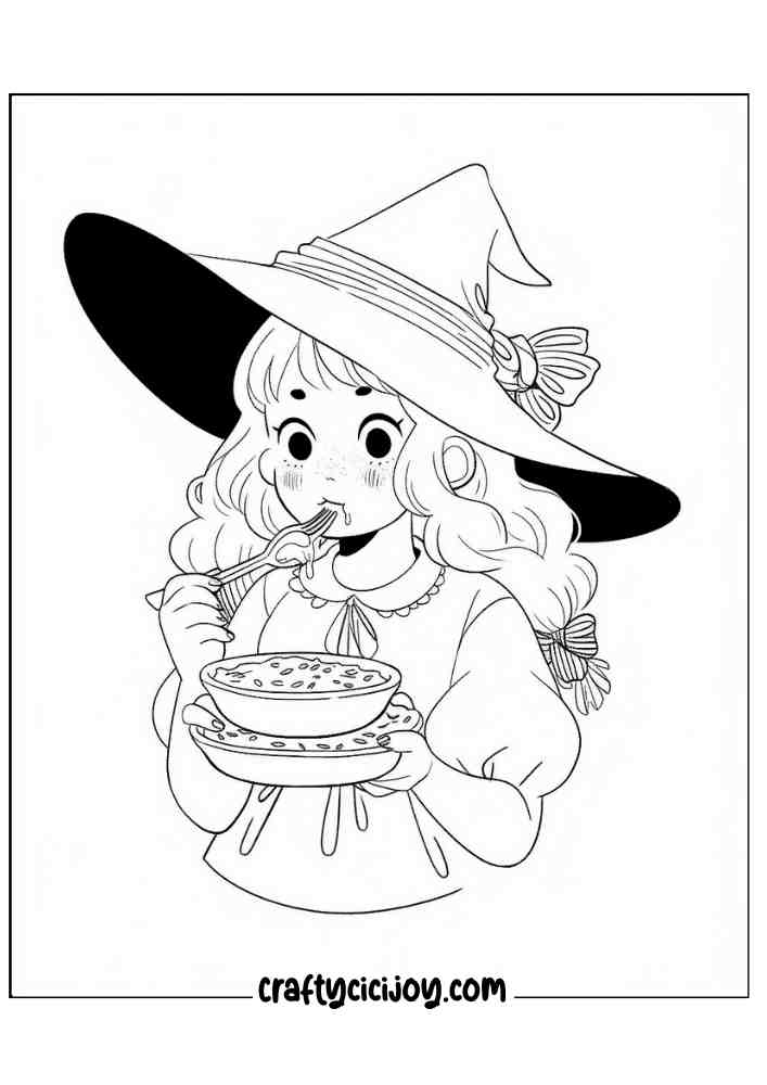 Easy Witch Coloring Pages 34