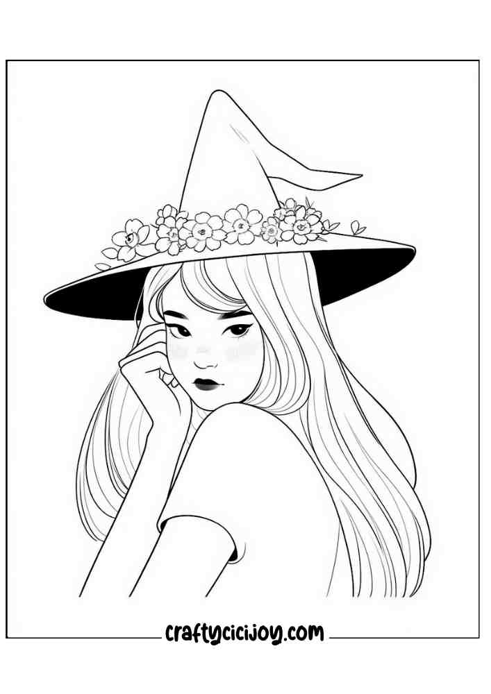 Easy Witch Coloring Pages 35