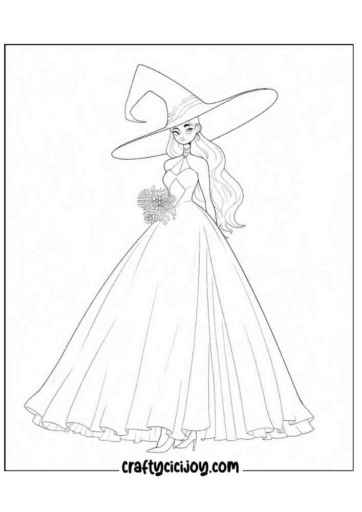 Easy Witch Coloring Pages 37
