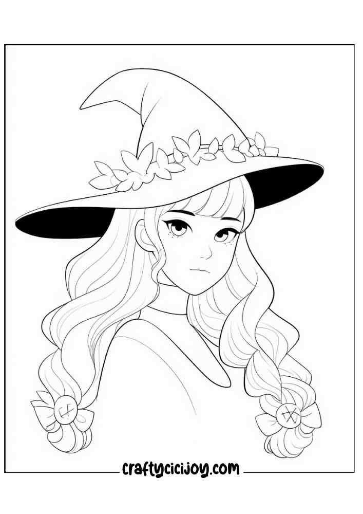 Easy Witch Coloring Pages 7