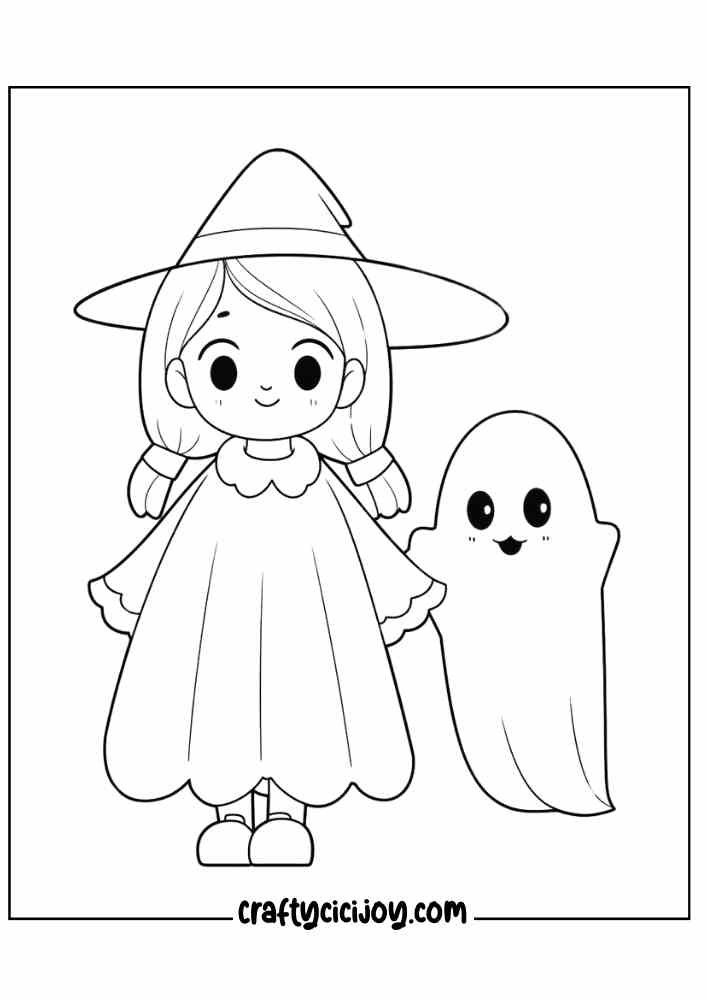 Free Kids Halloween Coloring Pages 13