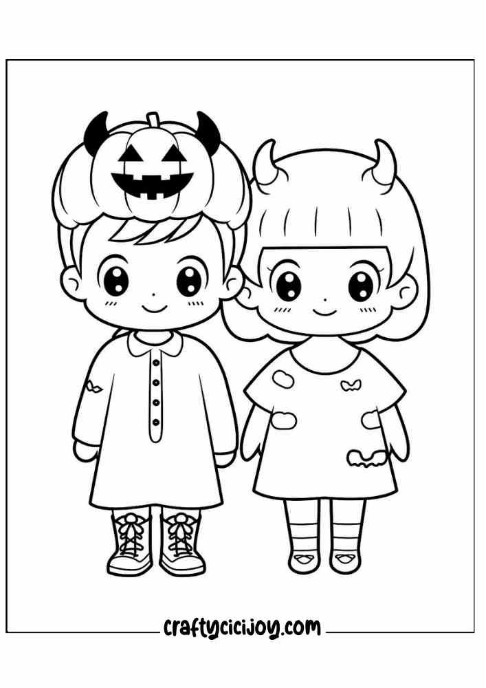 Free Kids Halloween Coloring Pages 19