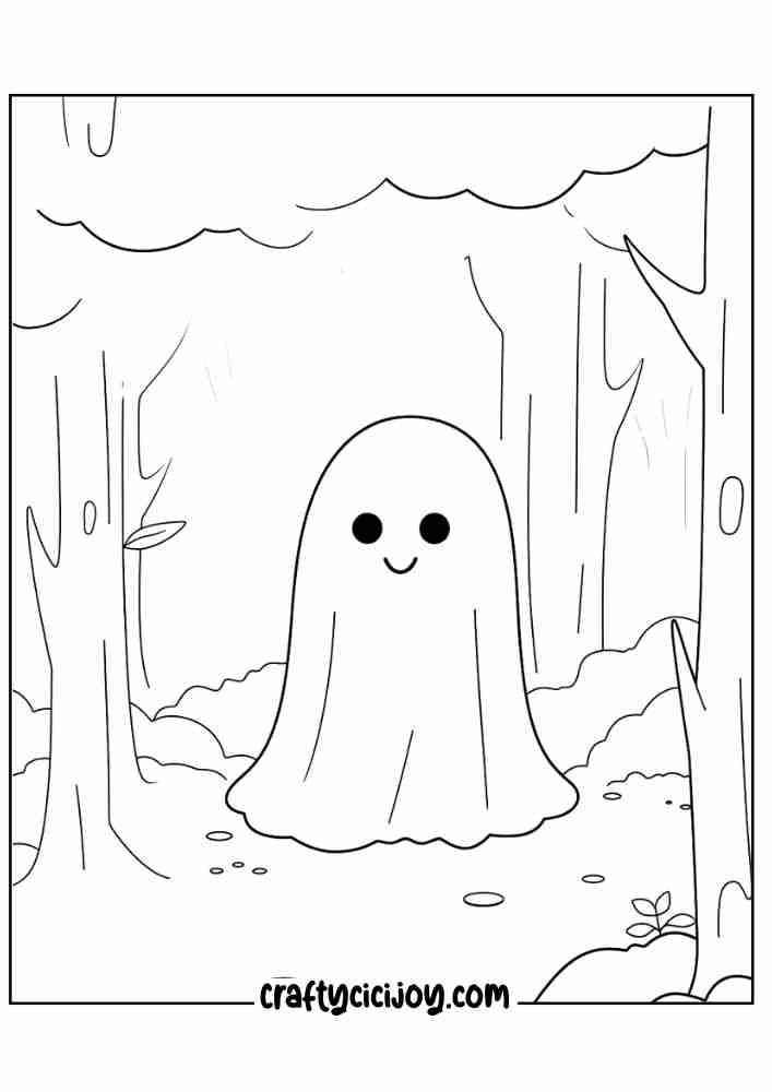 Ghost Coloring Page 45