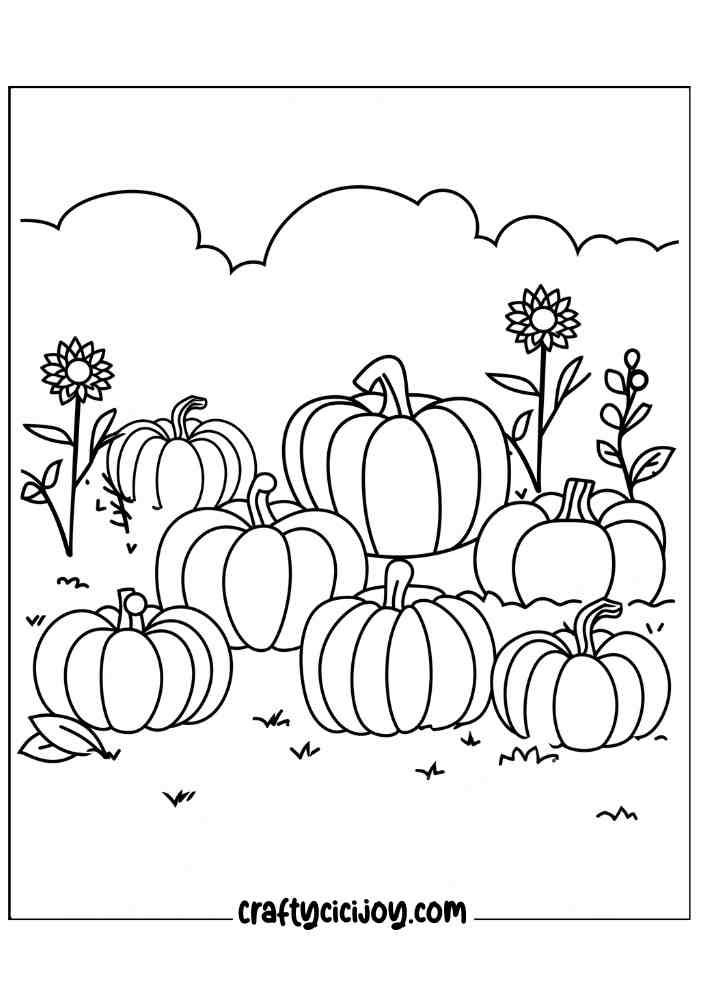 Cute Pumpkin Coloring Pages (100% Free Pdf Printable) - Crafty Cici Joy