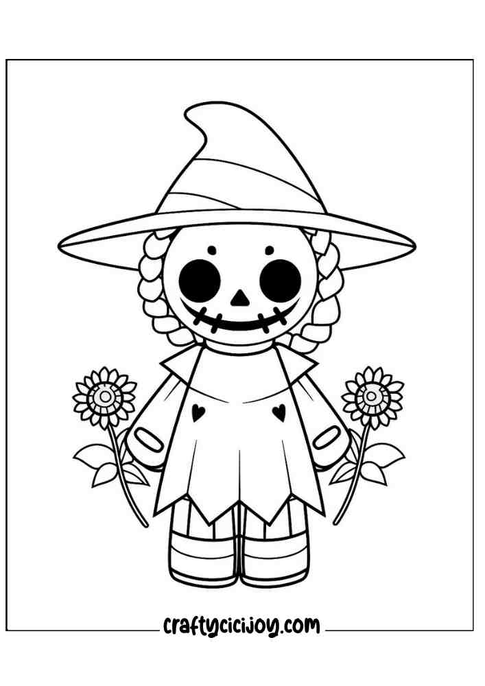 Scarecrow Coloring Pages 11