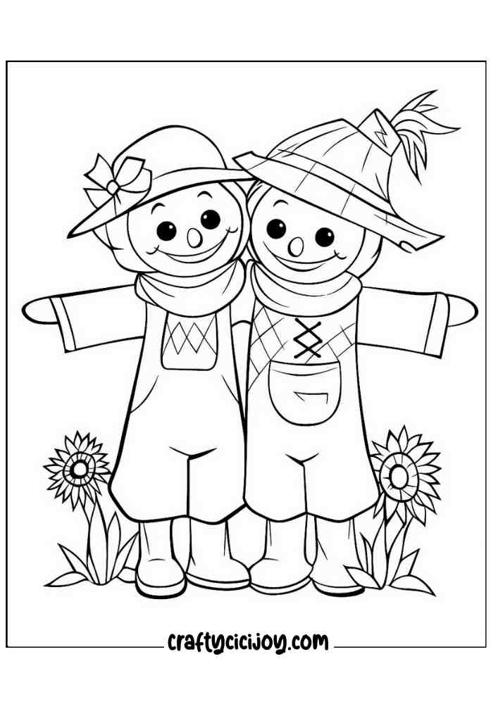 Scarecrow Coloring Pages 4