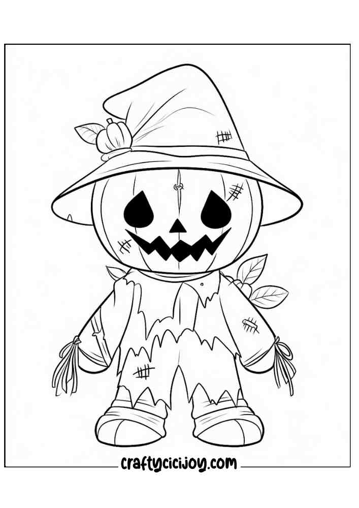 Scarecrow Coloring Pages 6