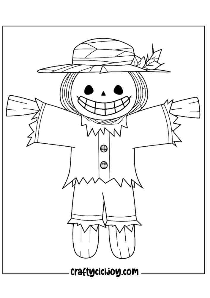 Scarecrow Coloring Pages 7