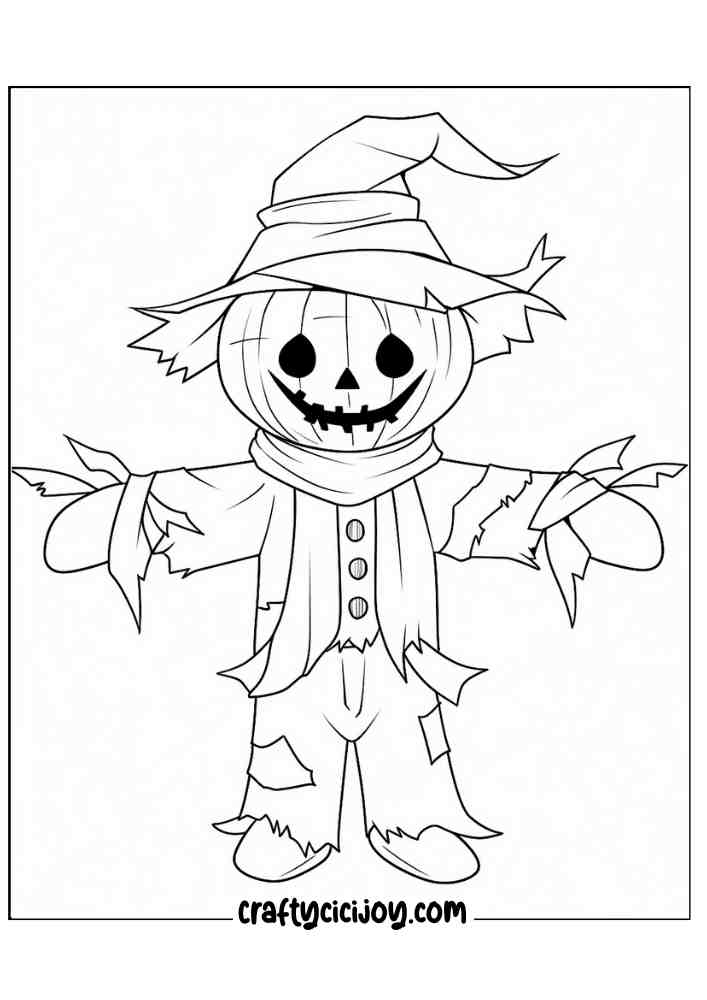 Scarecrow Coloring Pages 9
