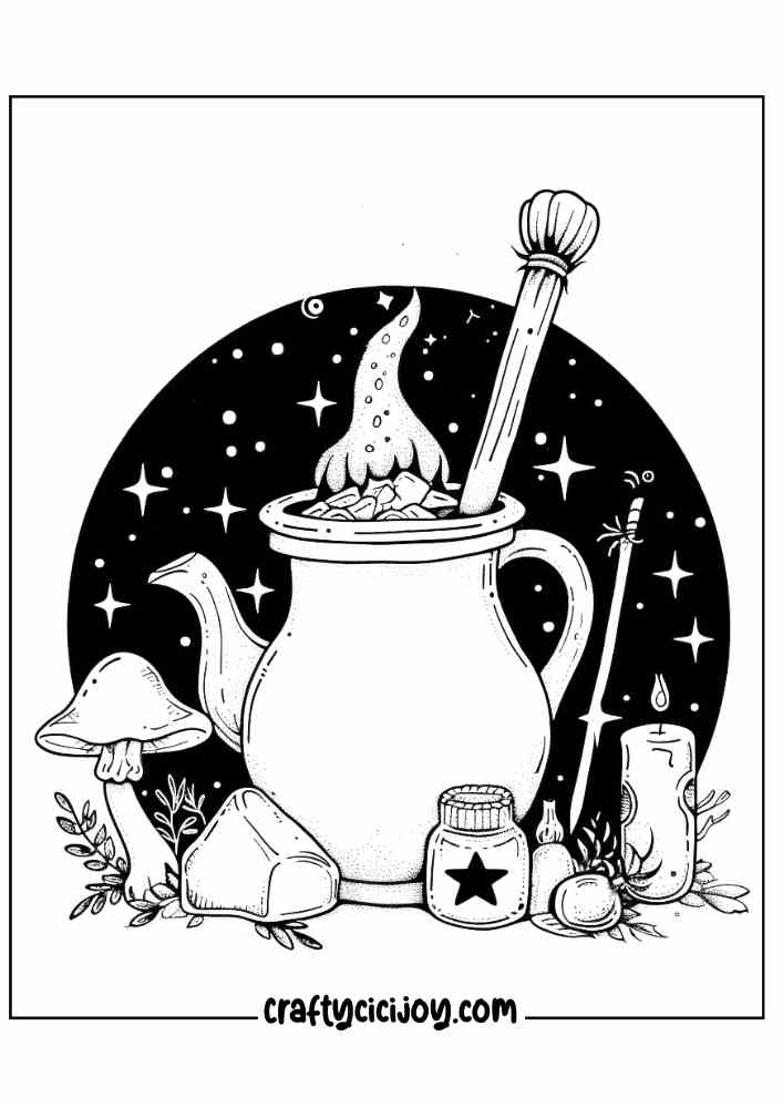 Aesthetic Halloween Coloring Pages 11