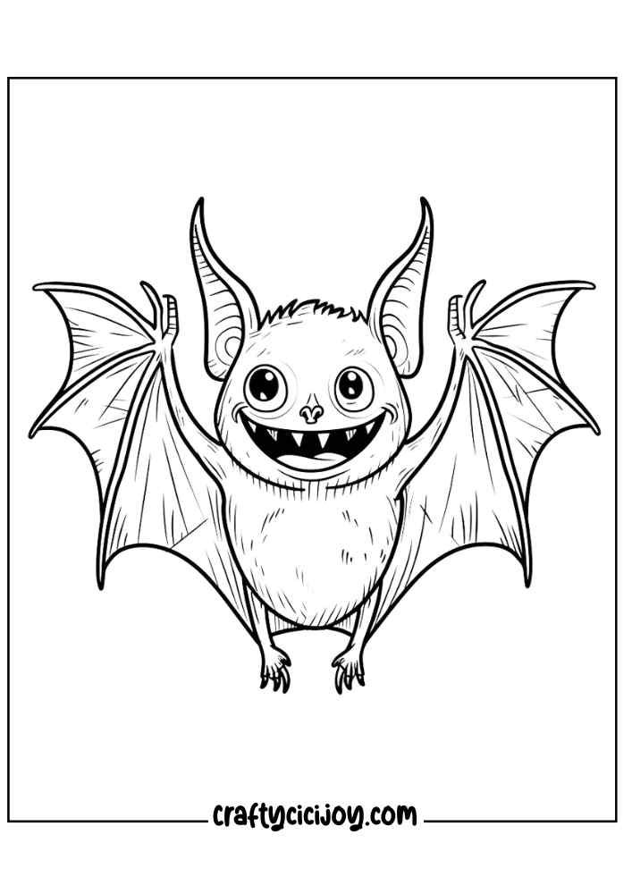 Bat Coloring Pages 2
