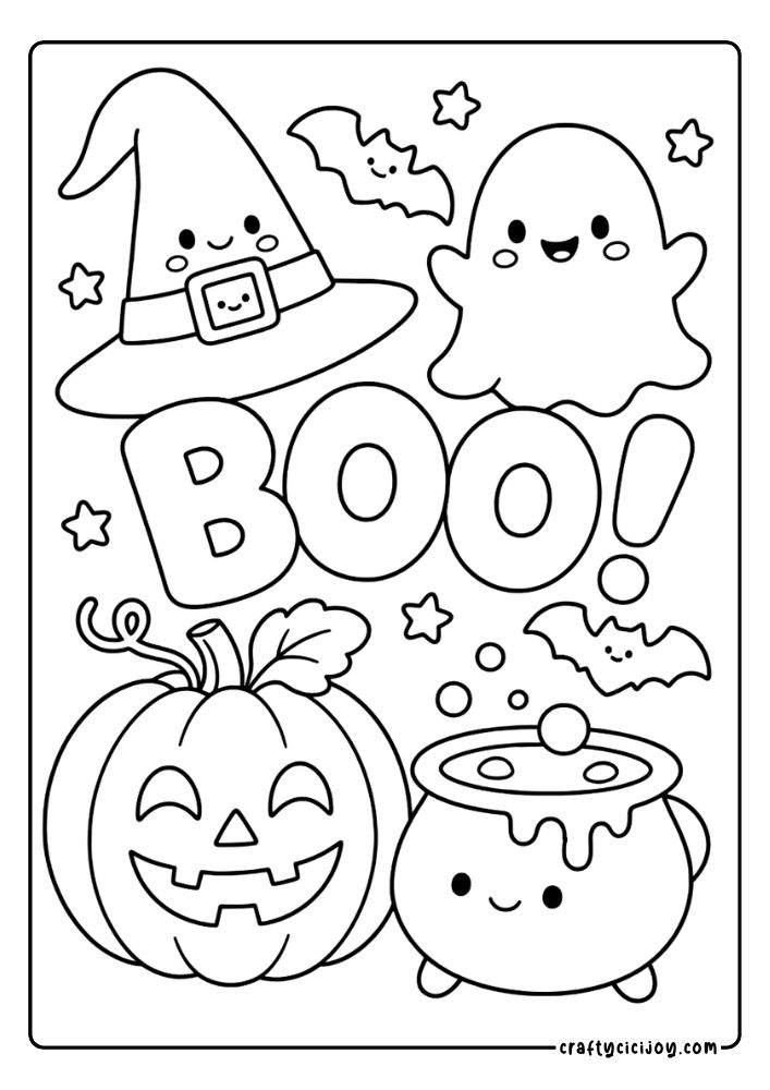 Cute Halloween Coloring Pages