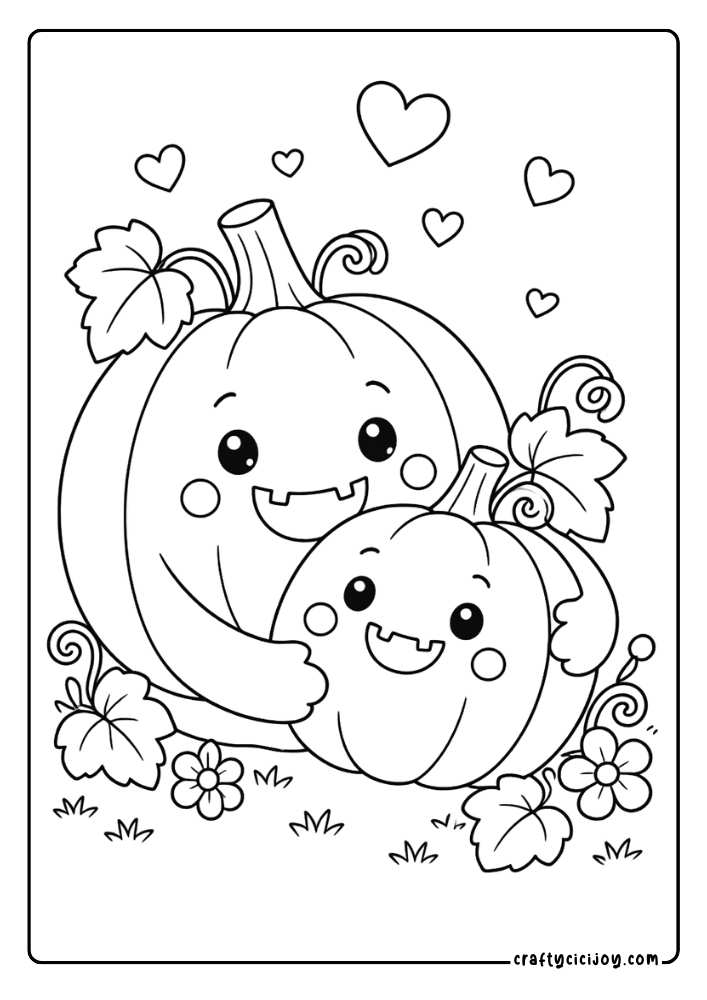 Cute Pumpkin Coloring Page 2