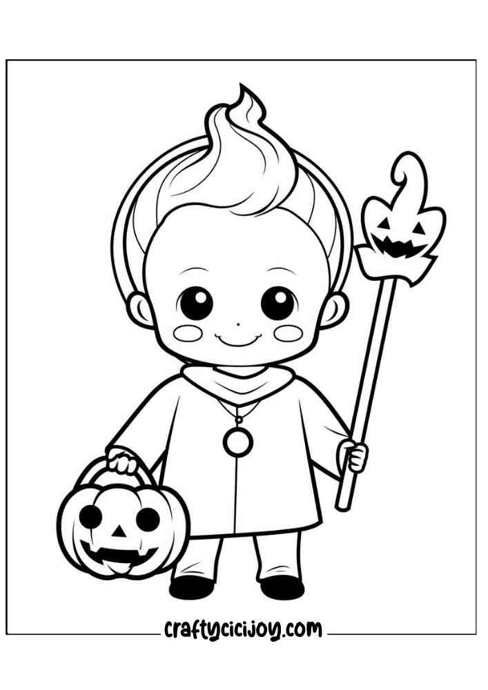 Easy Halloween Coloring Pages 54