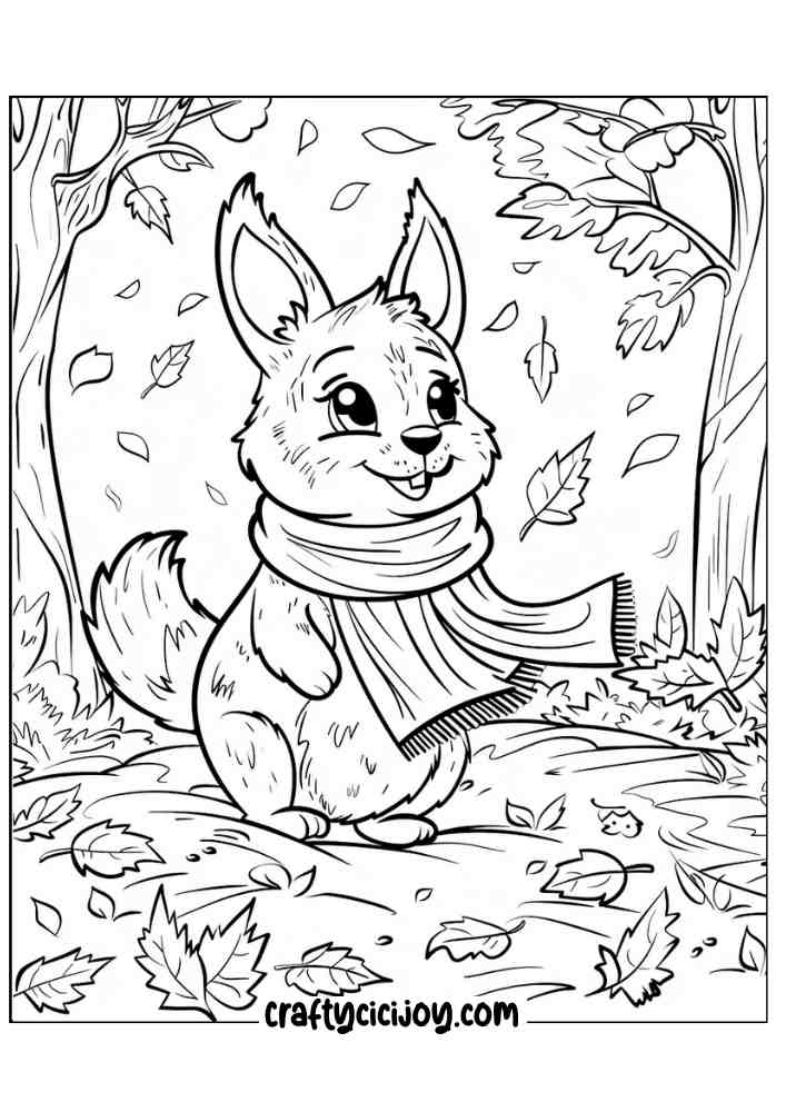 Fall Kids Coloring Pages 10