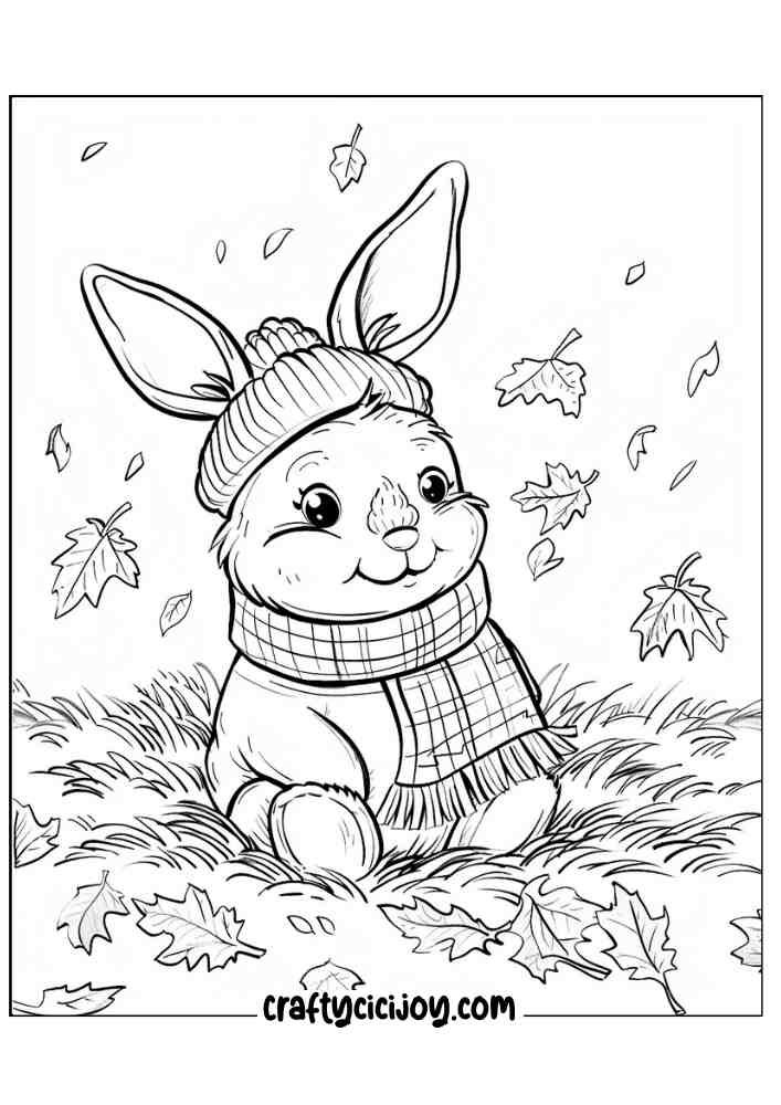 Fall Kids Coloring Pages 11