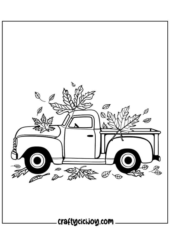 Fall Kids Coloring Pages 4