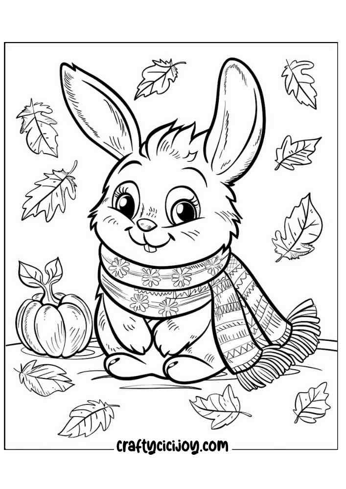 Fall Kids Coloring Pages 9