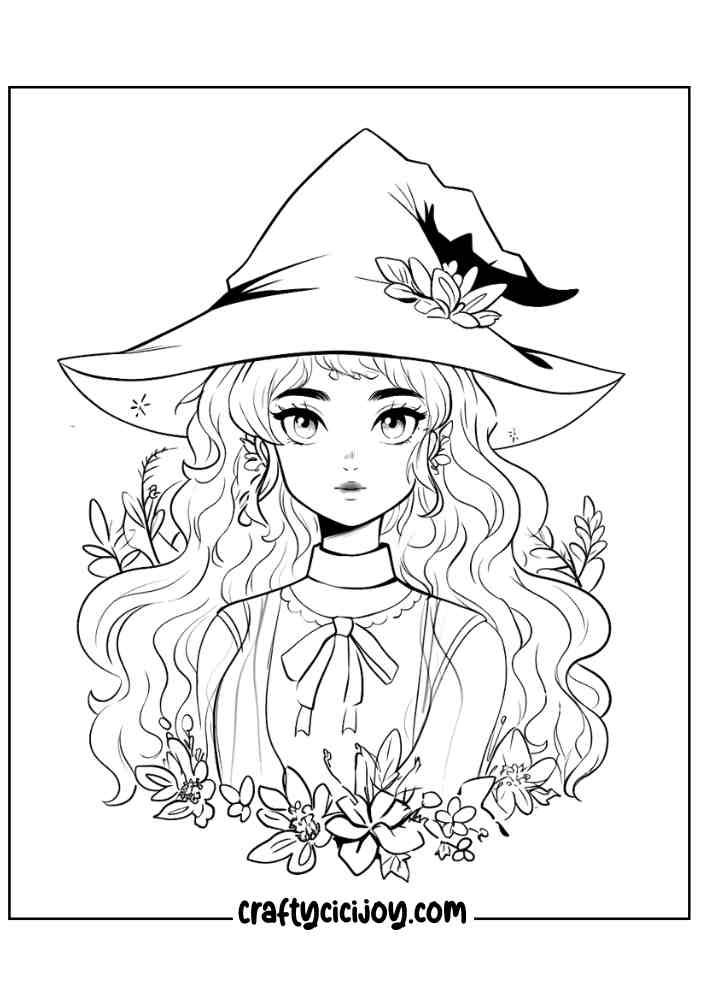 Witch Coloring Page 10