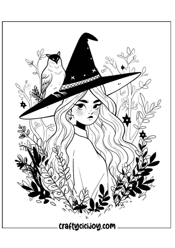 Witch Coloring Page 11
