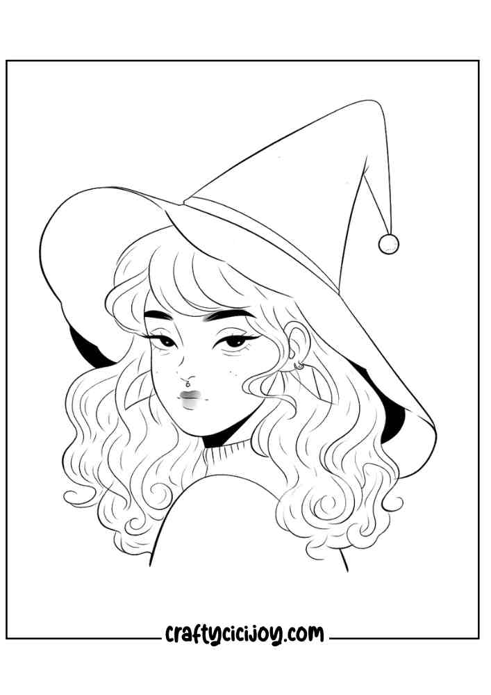 Witch Coloring Page 12