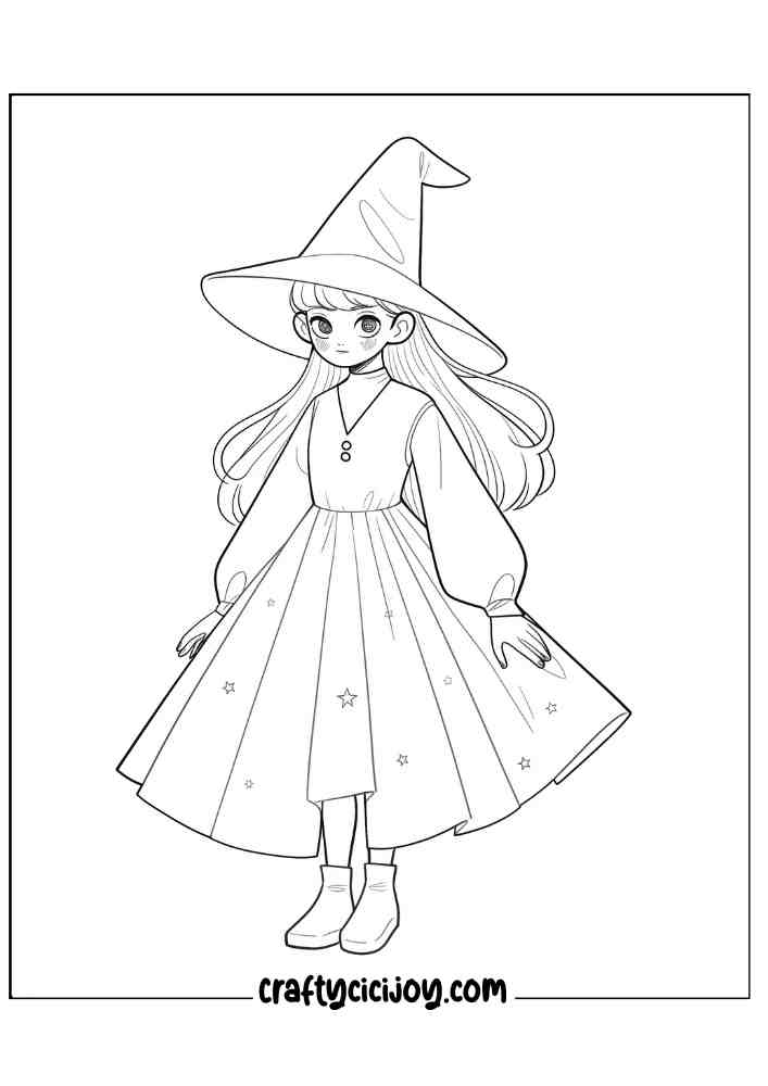 Witch Coloring Page 7
