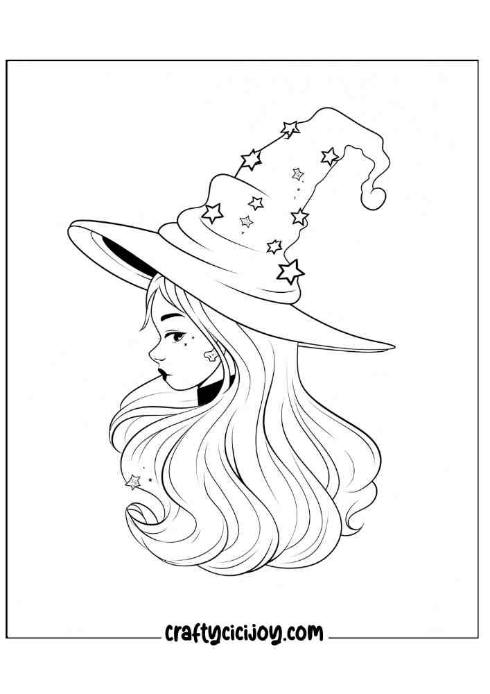 Witch Coloring Page 8