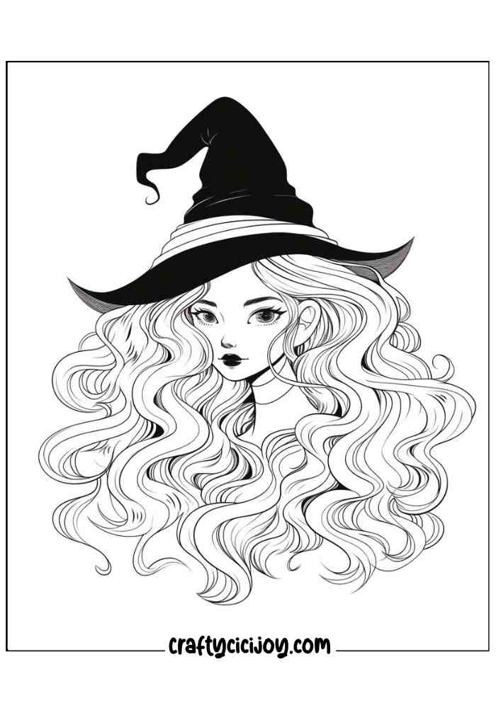 Witch Coloring Page 9
