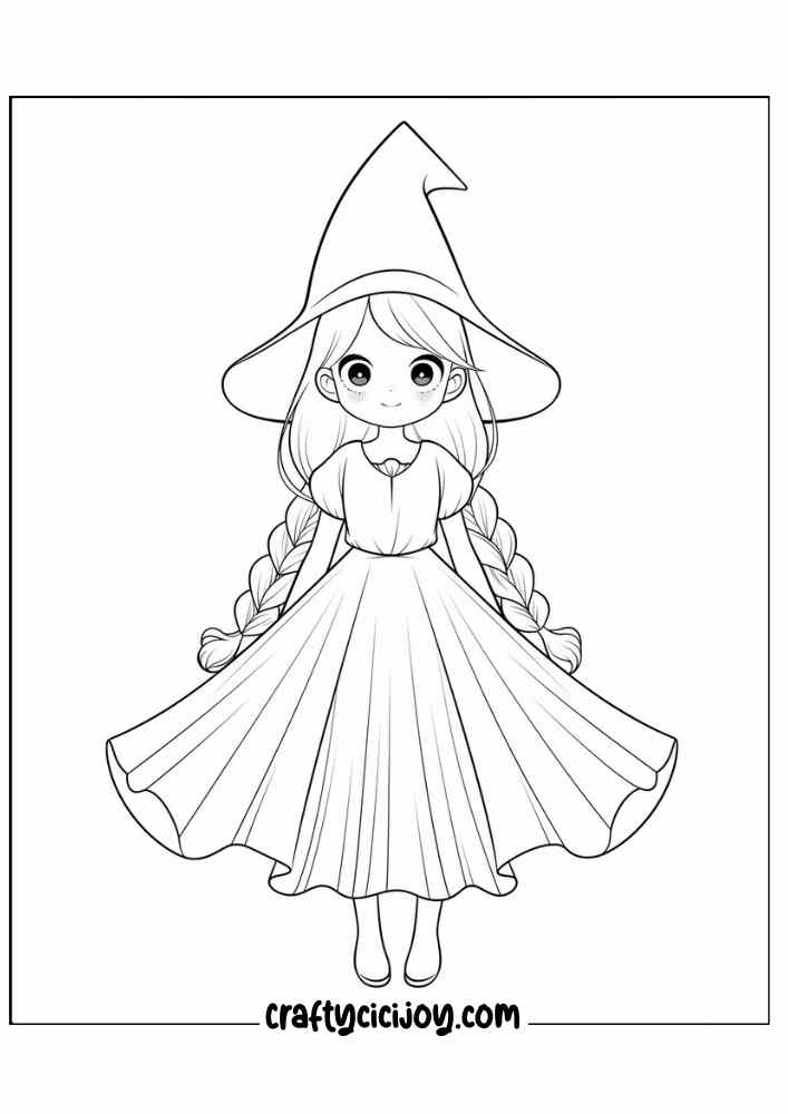 Witch Coloring Pages For Kids 11