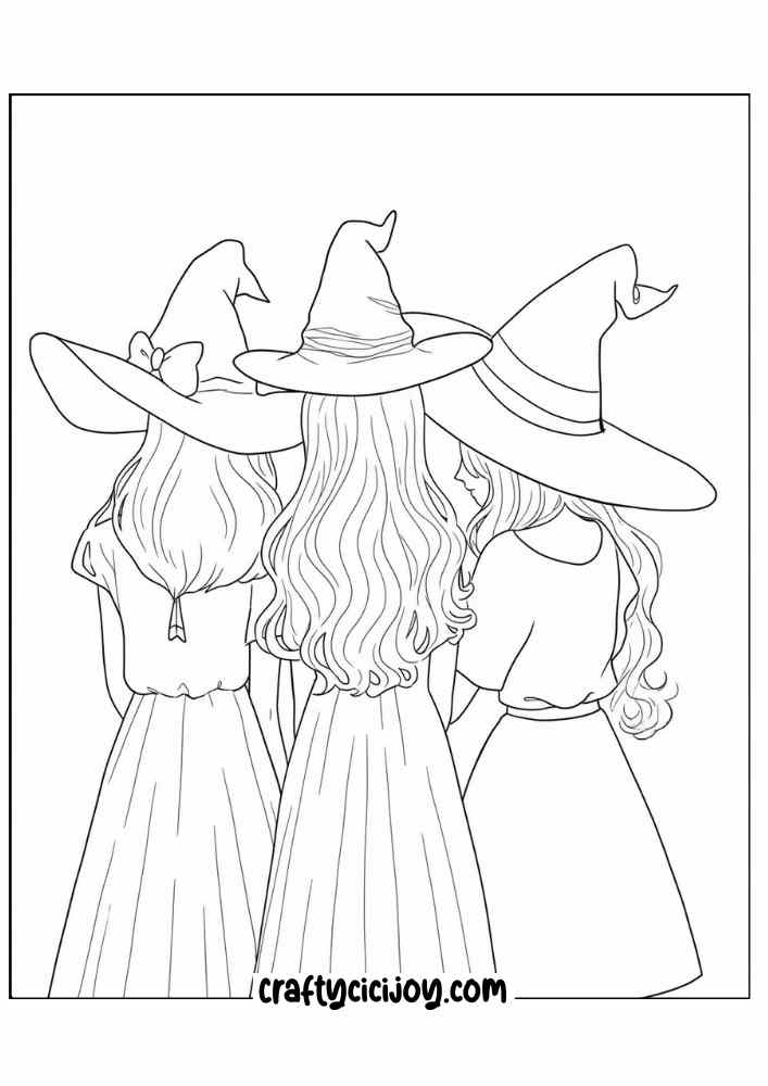 Witch Coloring Pages For Kids 12