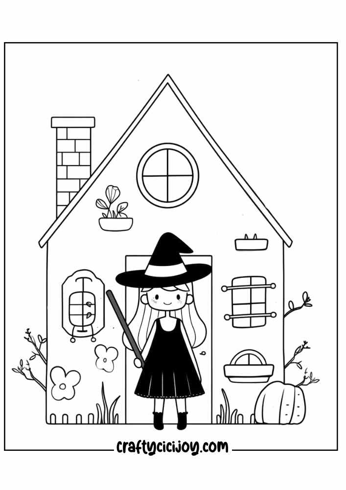 Witch Coloring Pages For Kids 3