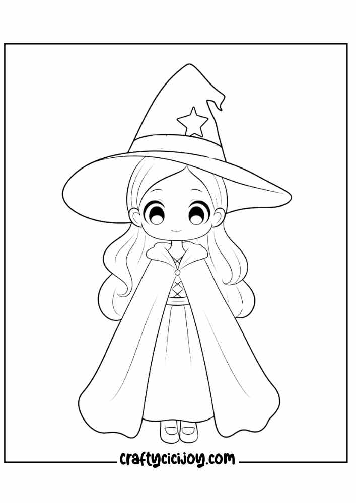 Witch Coloring Pages For Kids 6
