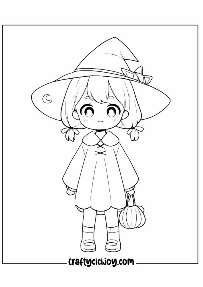 Witch Coloring Pages For Kids 7